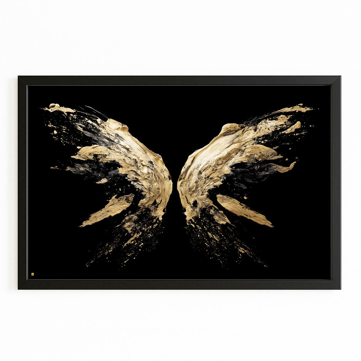 Wingspan Gold Burst Prints – with Premium Black frame on white background