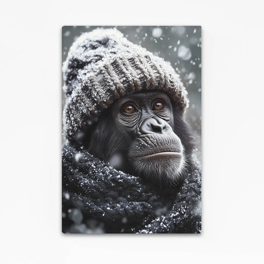 Winter Knit Hat Monkey Art – winter knit hat monkey canvas print