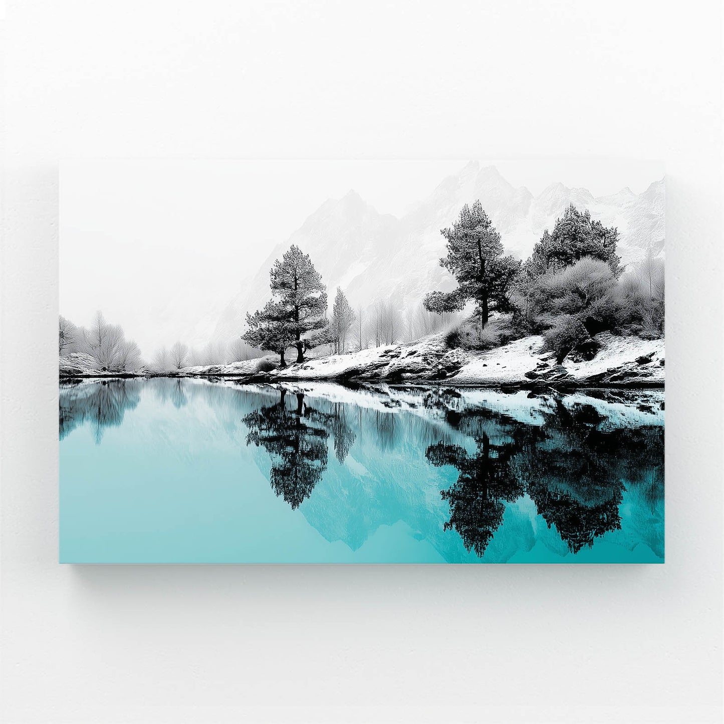 Winter Lake Reflection Photography Canvas Art – winter lake reflection photography canvas print