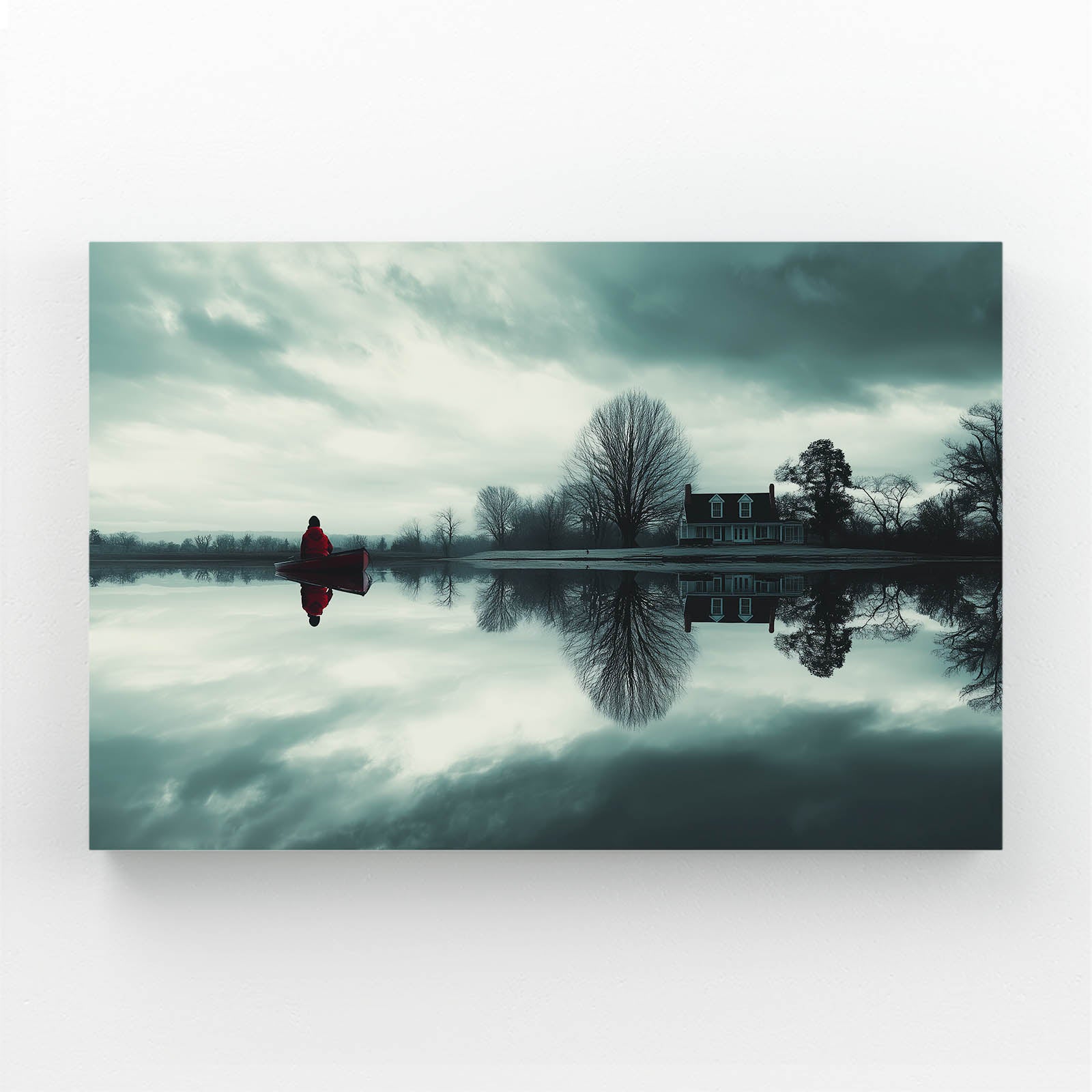 Winter Lake Trees Photography Canvas Art – winter lake trees photography canvas print