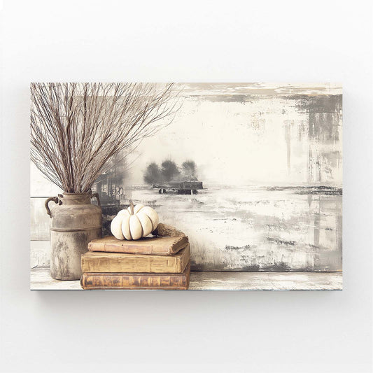 Winter Neutral Still Life Farmhouse Wall Art – winter neutral still life farmhouse canvas print