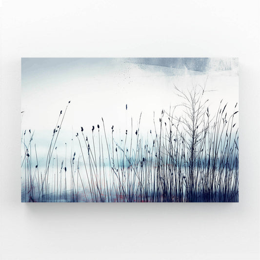 Winter Reeds Silhouette Photography Art – winter reeds silhouette photography canvas print