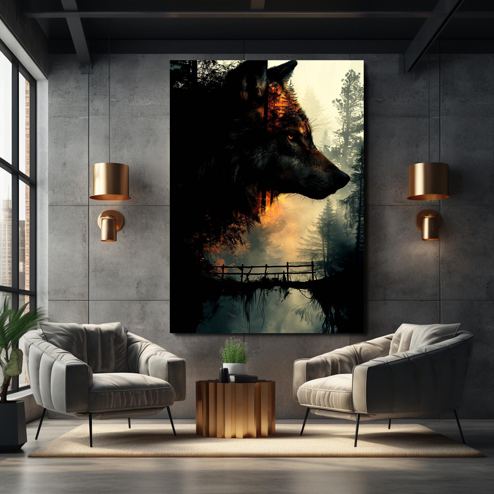 Wolf And Forest Wall Art