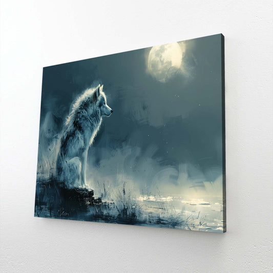 Wolf And Moon Wall Art