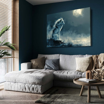 Wolf And Moon Wall Art