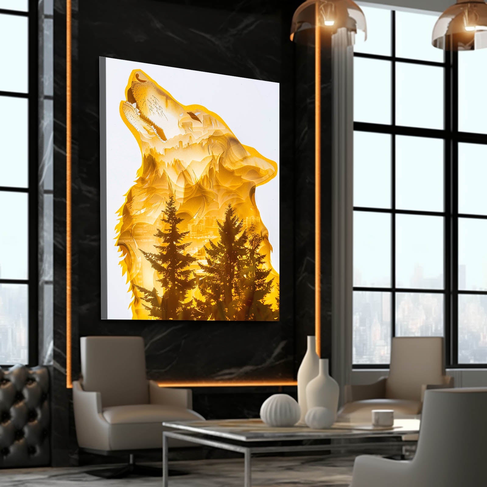 Wolf Art Gold