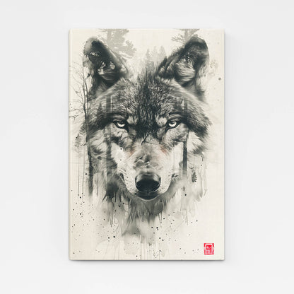 Wolf Art Line Drawing