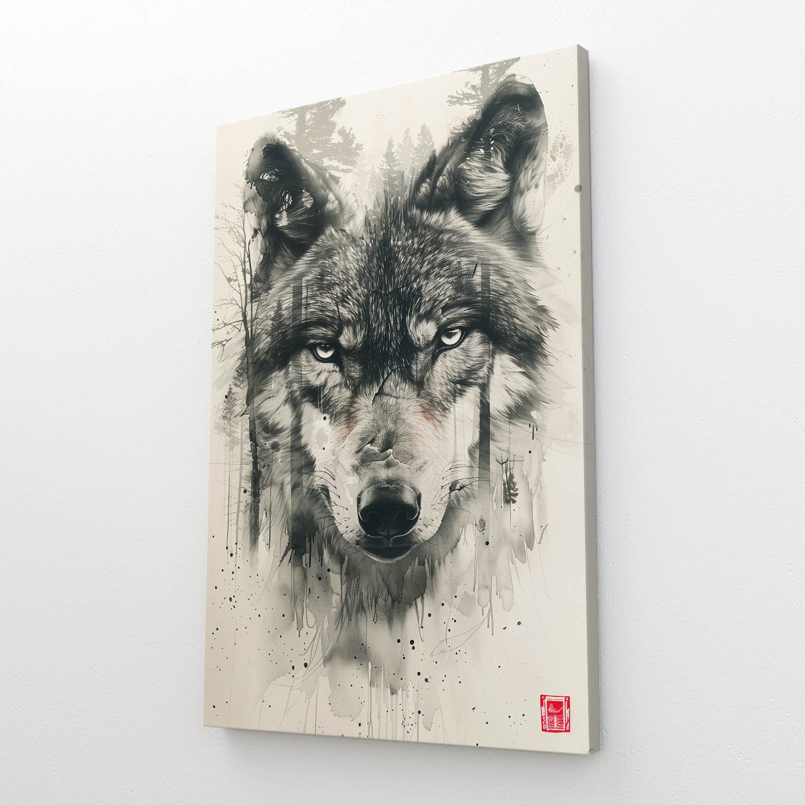 Wolf Art Line Drawing
