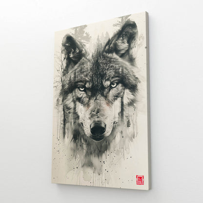 Wolf Art Line Drawing