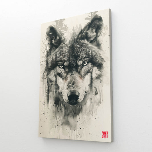 Wolf Art Line Drawing