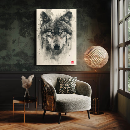 Wolf Art Line Drawing