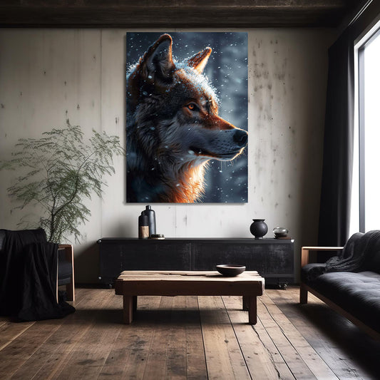 Wolf Art Realistic — realism canvas print in white tones, view 3