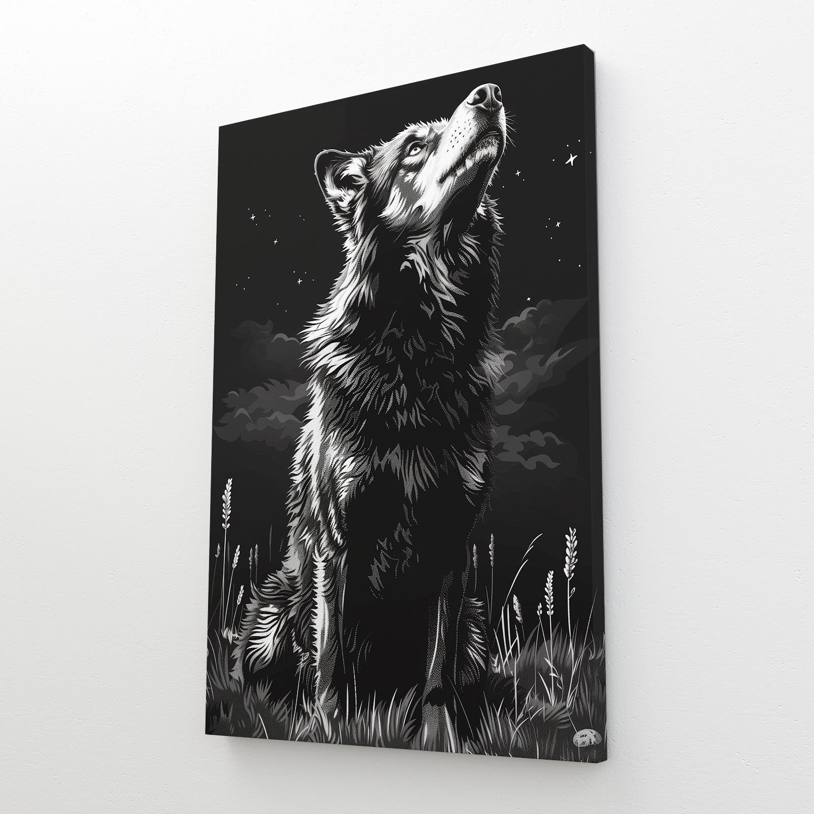 Wolf Black And White Art