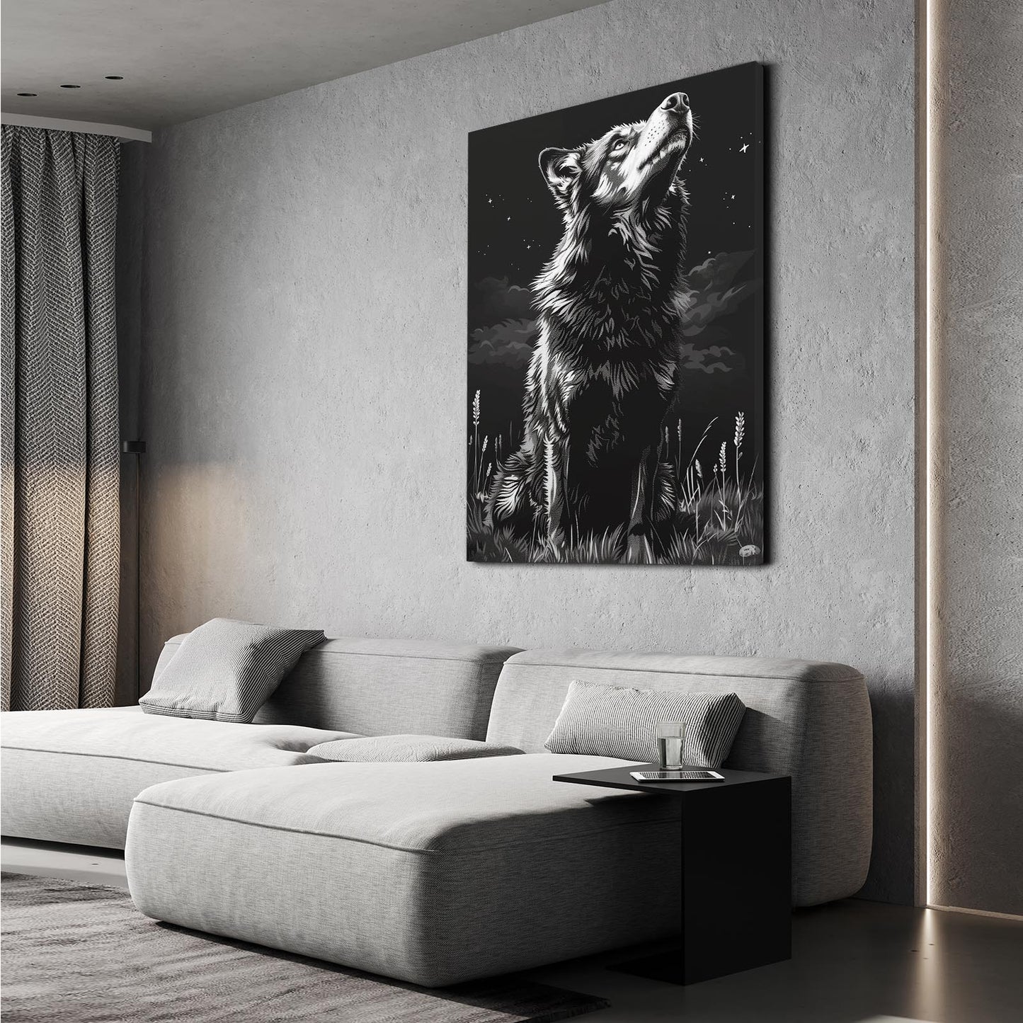 Wolf Black And White Art