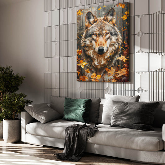 Wolf Canvas Pictures — nature canvas print in brown tones, view 3