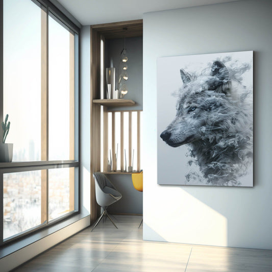Wolf Canvas Prints — nature canvas print in white tones, view 3