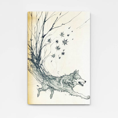 Wolf Line Drawing Art