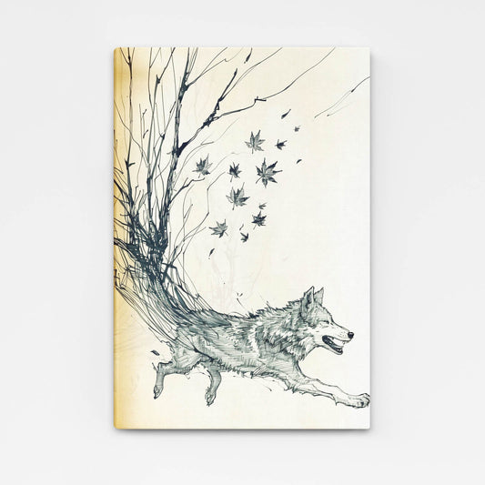 Wolf Line Drawing Art