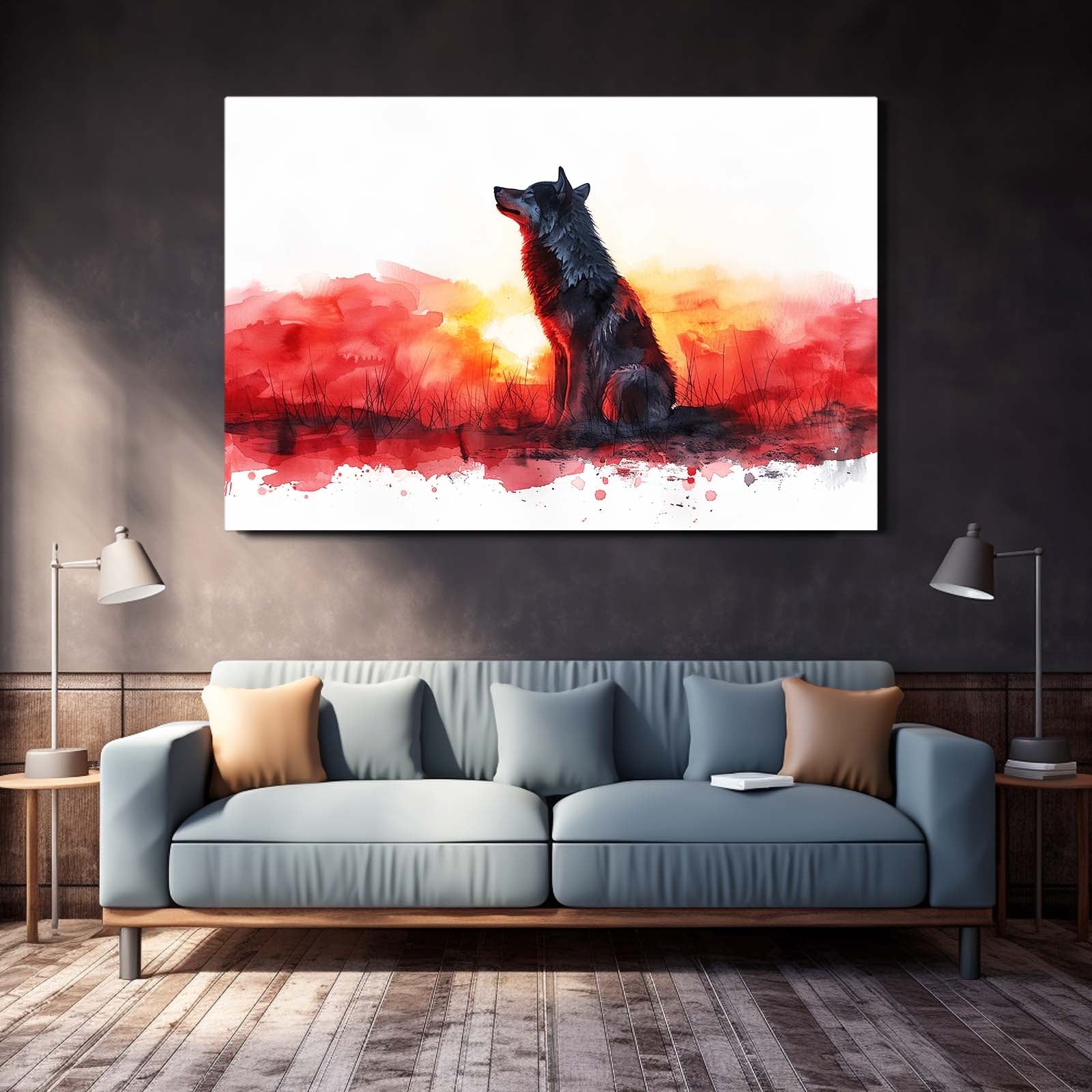 Wolf Watercolor Art