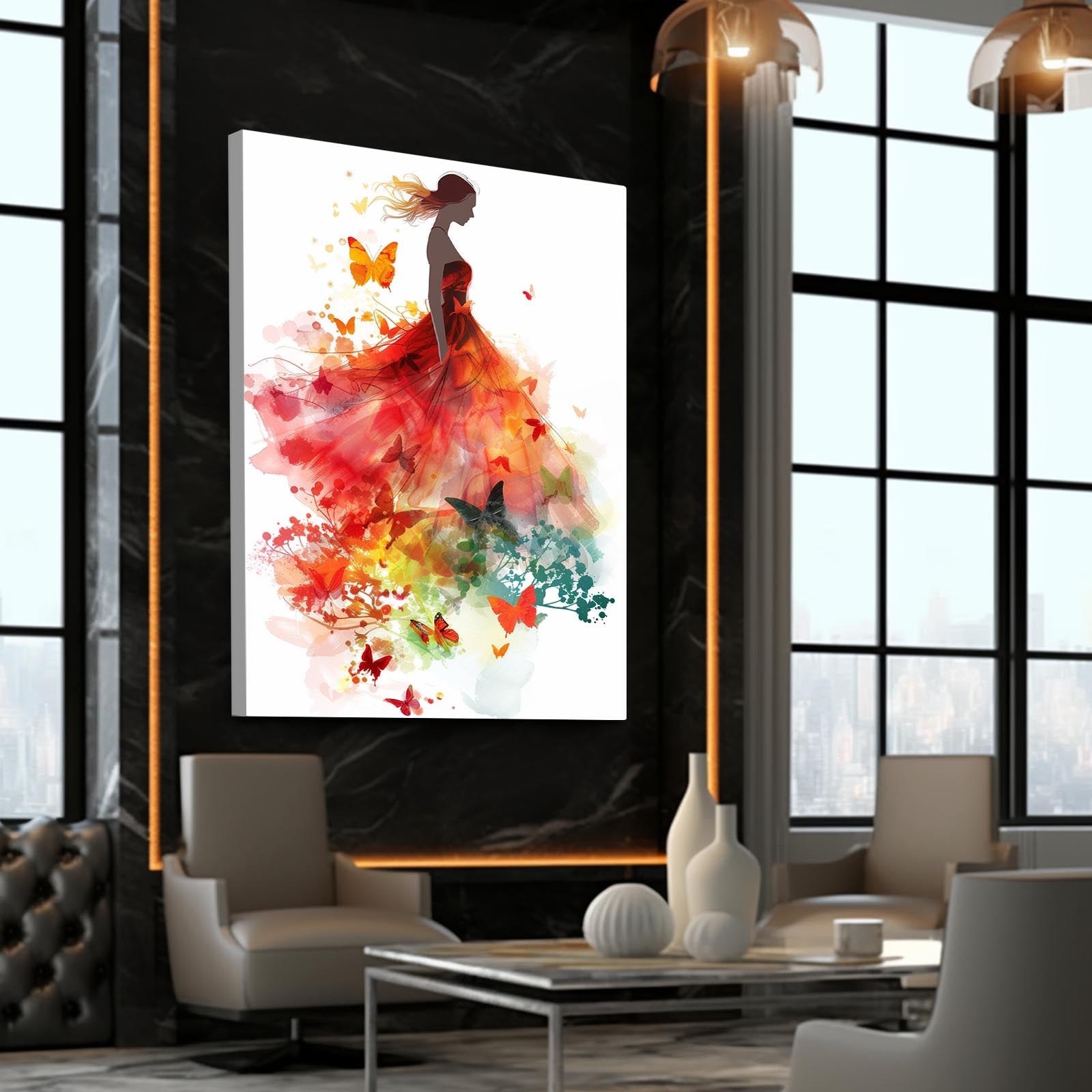 Woman Butterfly Wall Decor