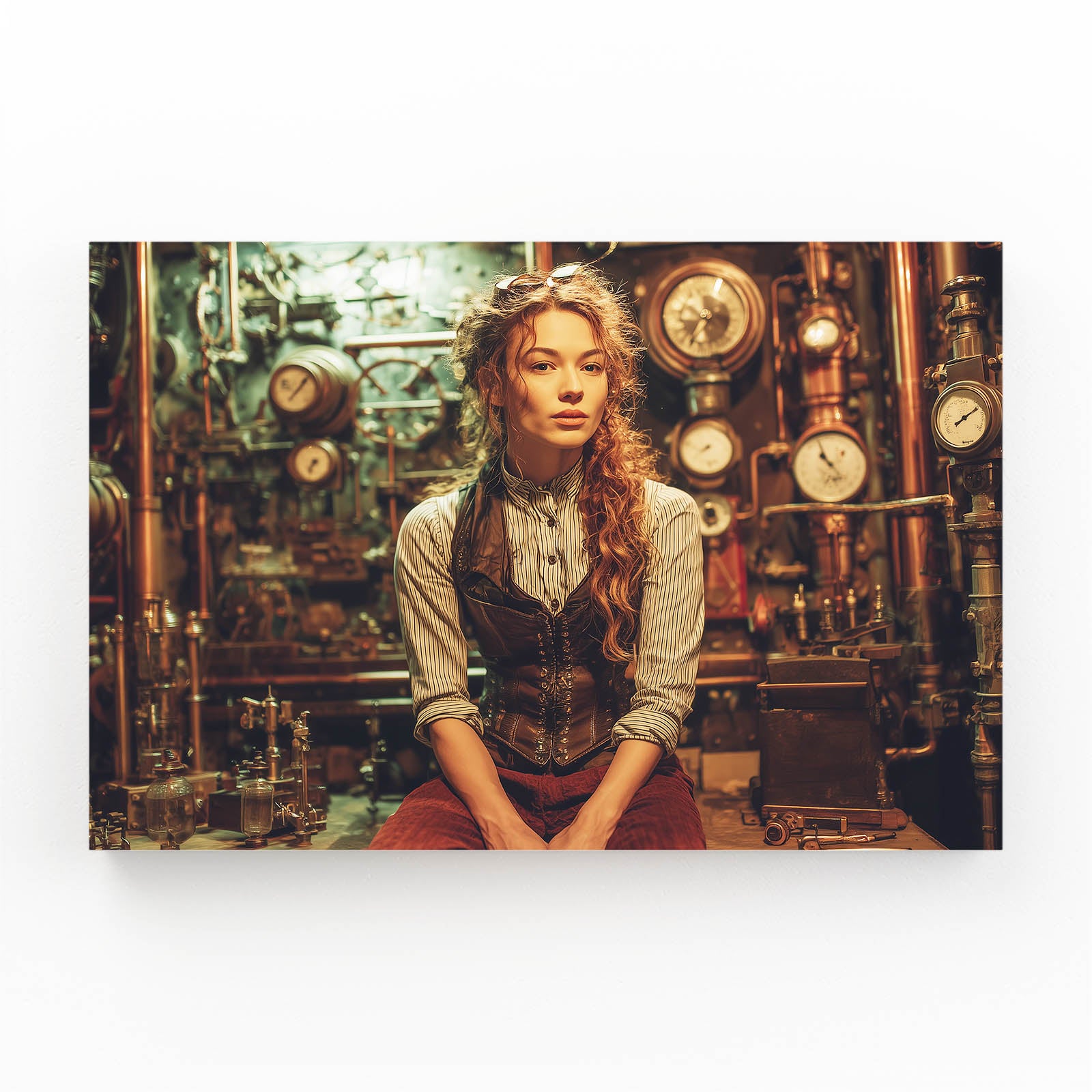 Woman Engineer Portrait Steampunk Canvas Art – woman engineer portrait steampunk canvas print