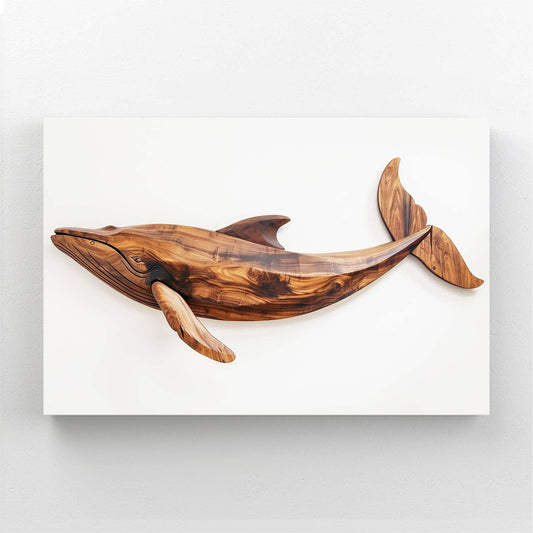 Wooden Whale Print Art