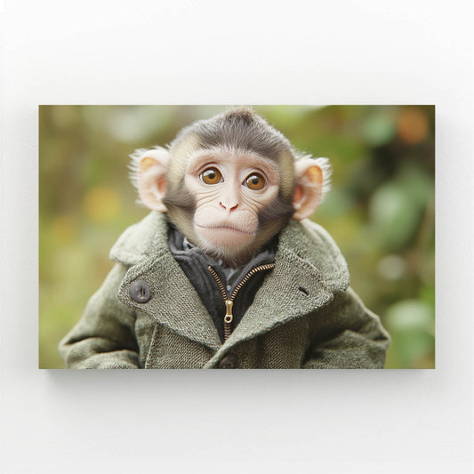 Wool Coat Portrait Monkey Wall Art – wool coat portrait monkey canvas print