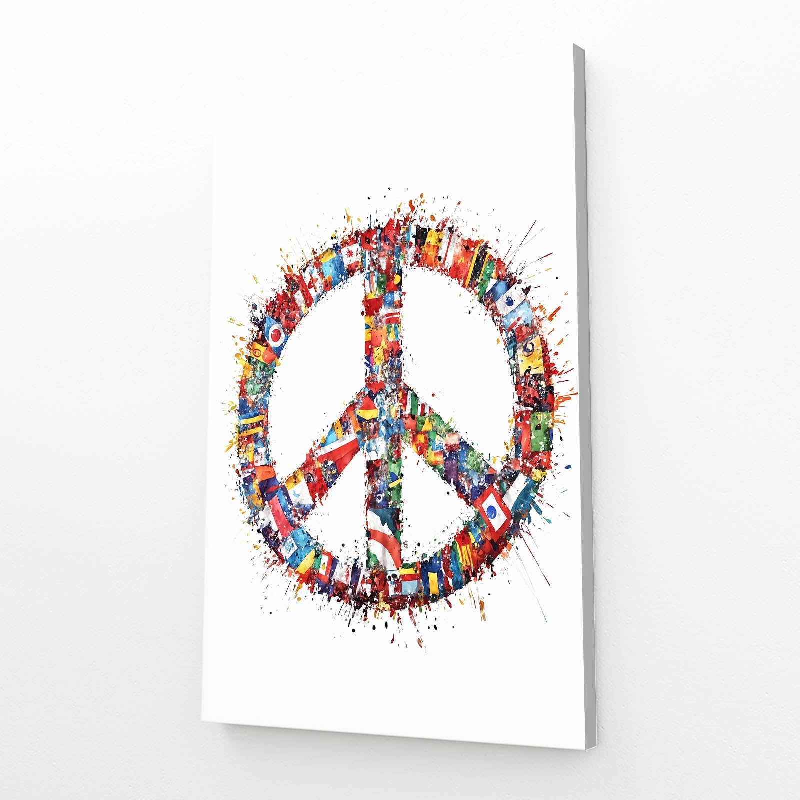 World Flags Peace Sign Wall Decor – canvas print on white background
