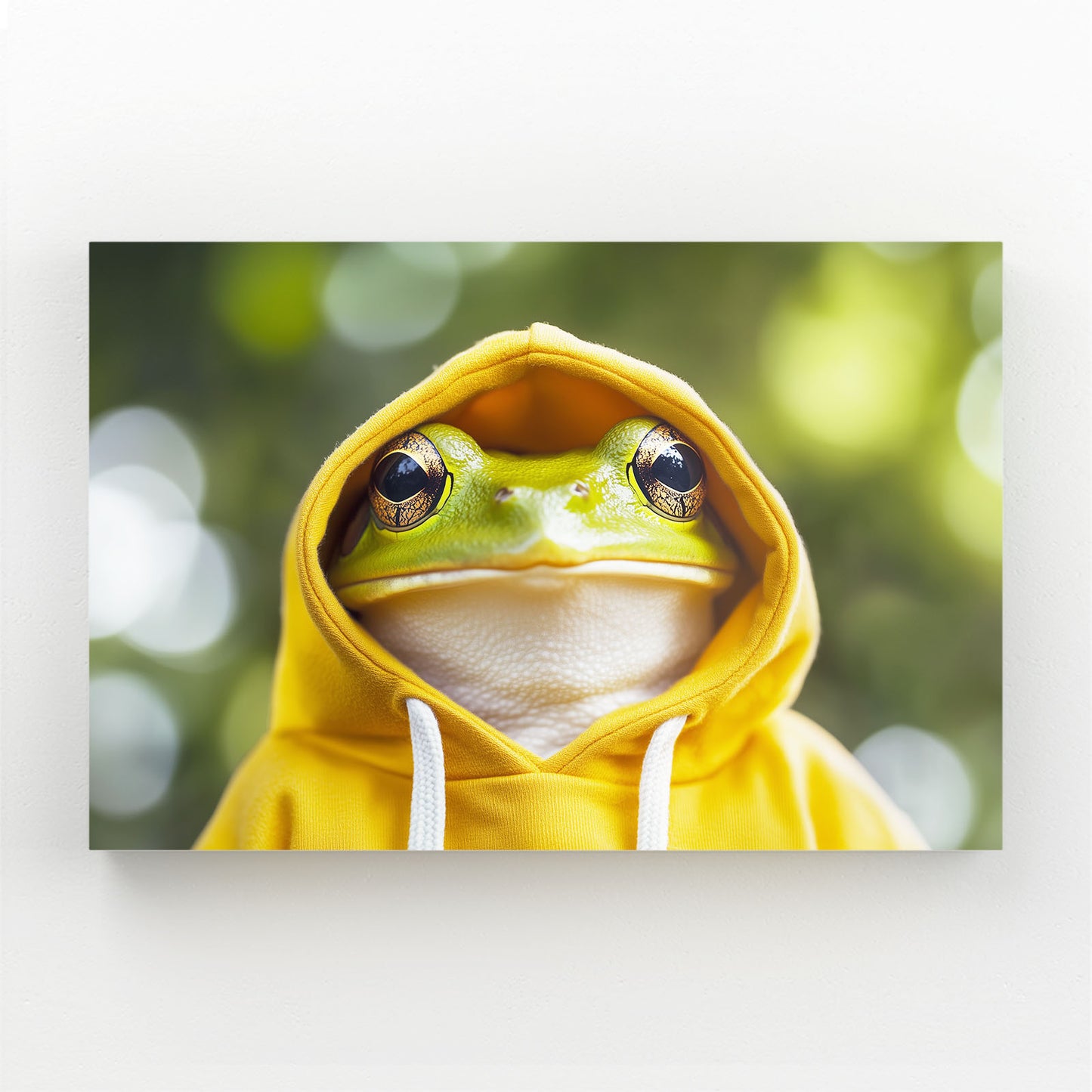 Yellow Hoodie Frog Prints – yellow hoodie frog frog canvas print