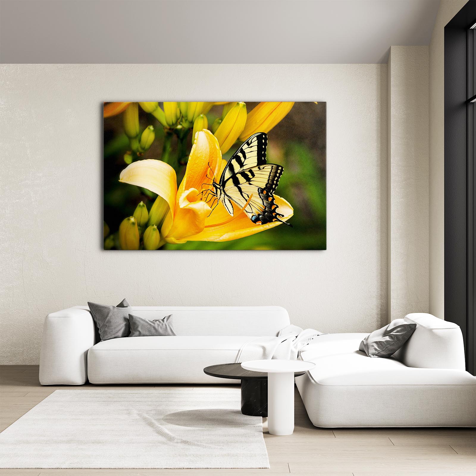 Yellow Lily Butterfly Wall Art