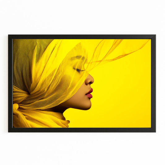 Yellow Silk Profile Photography Wall Art – canvas print on white background