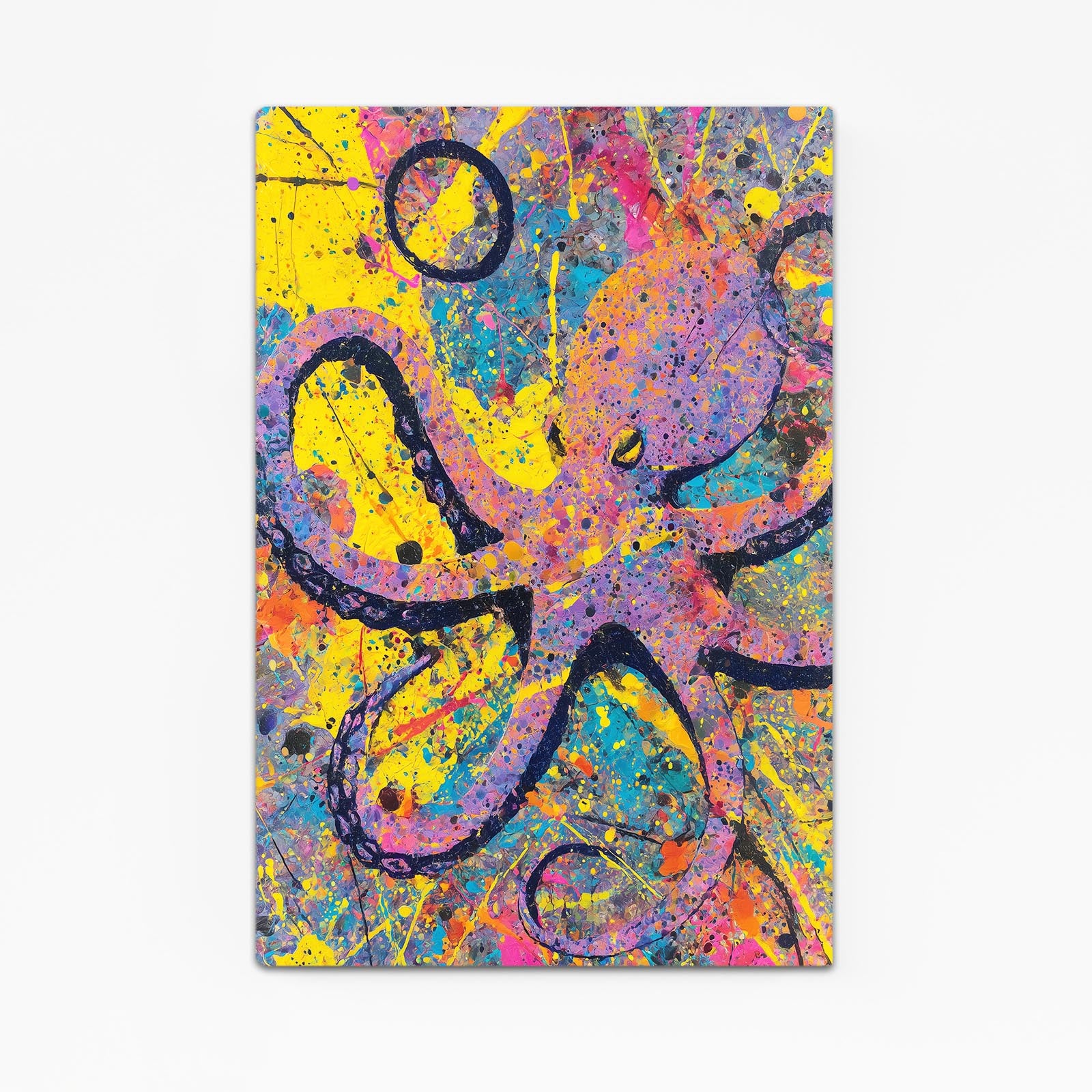 Yellow Splatter Pop Octopus Canvas Art – yellow splatter pop octopus canvas print
