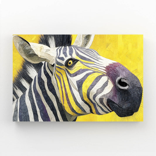 Yellow Zebra Artwork – styled in a furnished interior