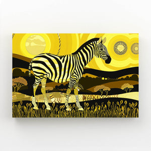 Yellow Zebra Canvas Art