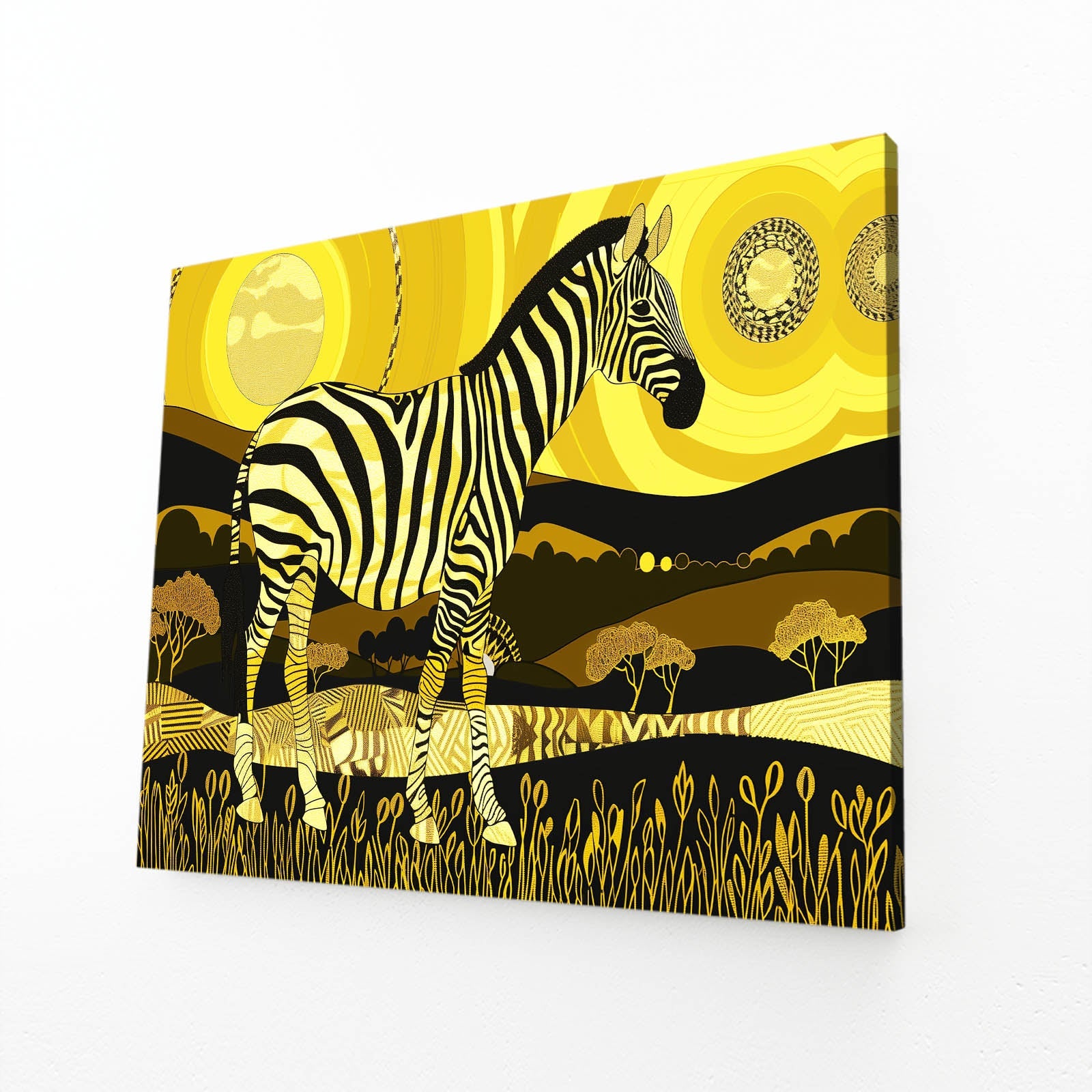 Yellow Zebra Canvas Art – yellow canvas print