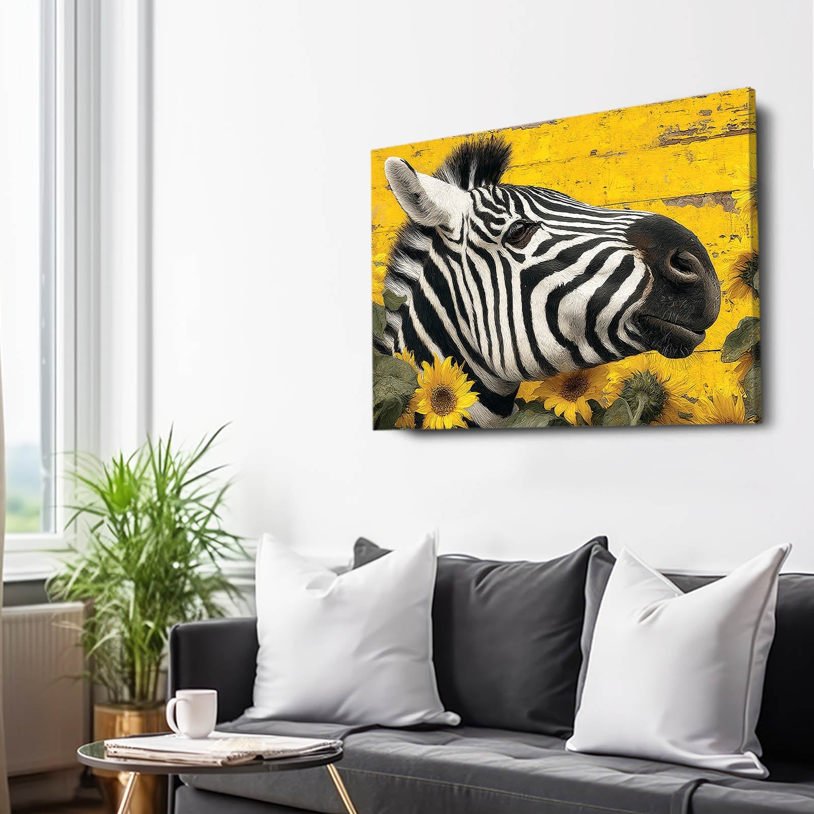 Yellow Zebra Prints – styled in a furnished interior