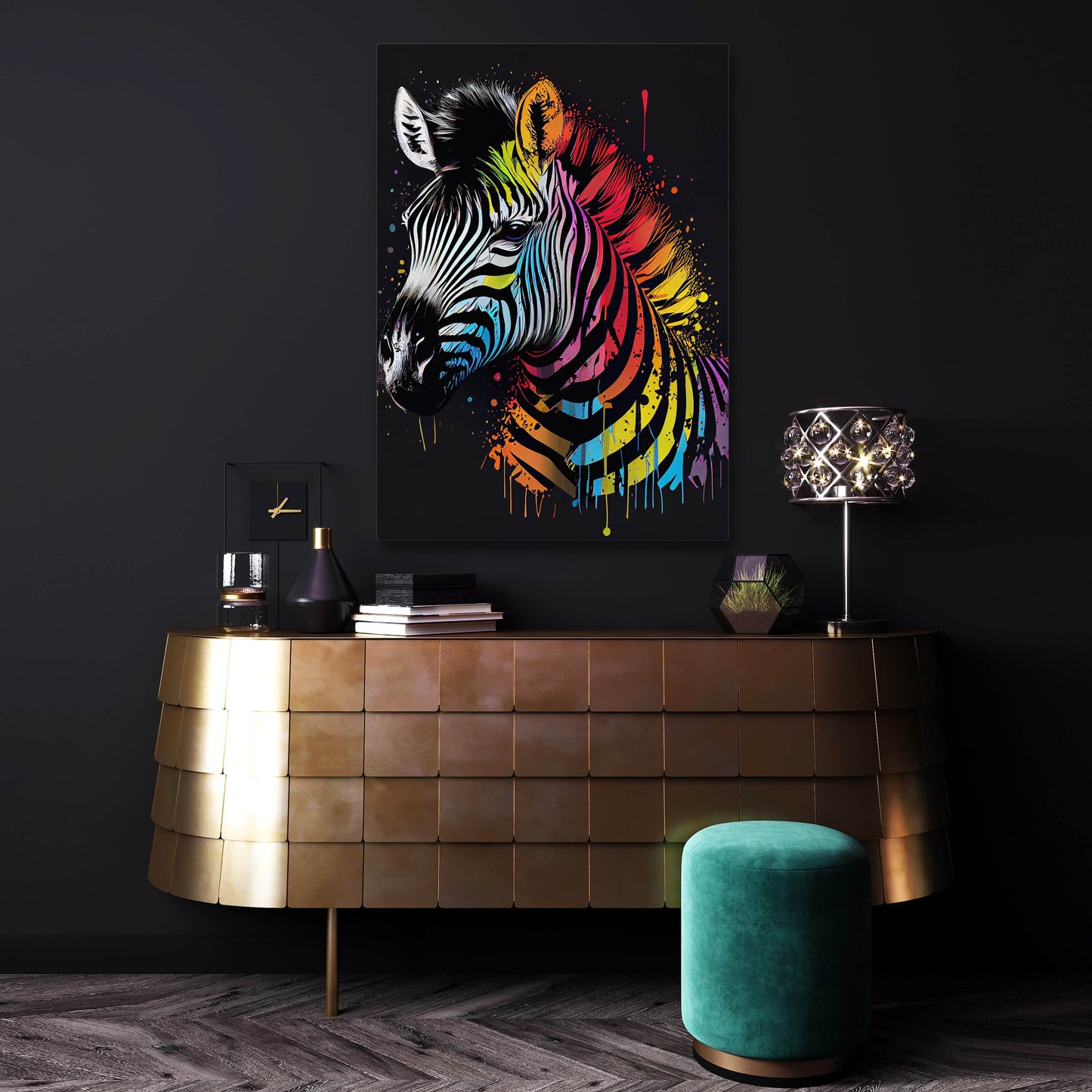 Zebra Art – styled in a furnished interior
