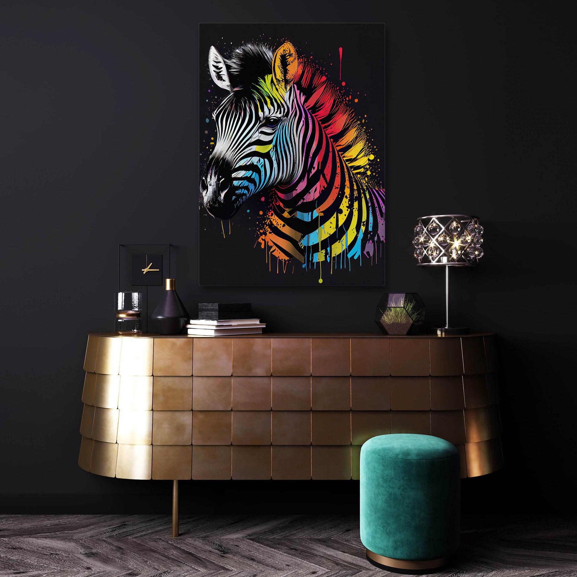 Zebra Art – styled in a furnished interior