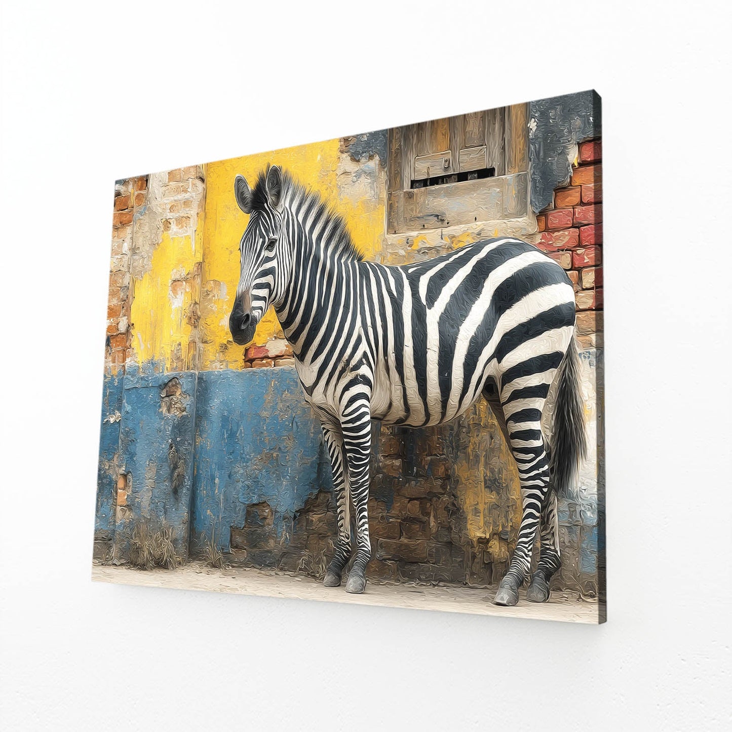 Zebra Prints – angled canvas view on white background