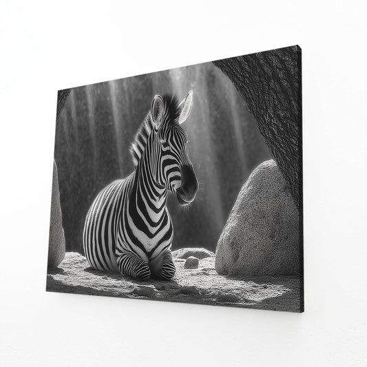Zebra Wall Art – black white canvas print