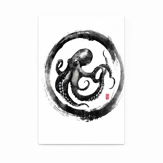 Zen Circle Ink Octopus Wall Art – zen circle ink octopus canvas print