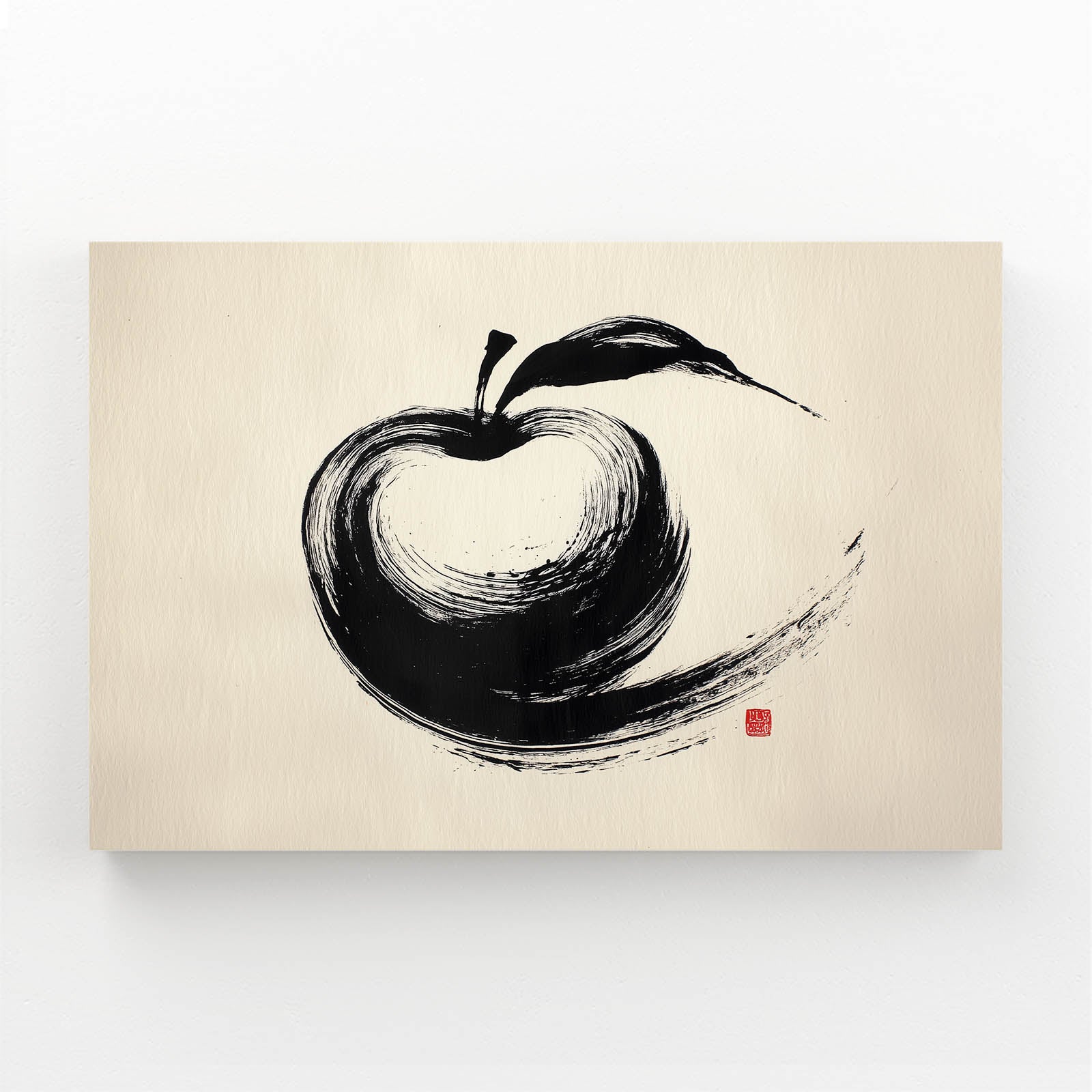 Zen Ink Stroke Apple Canvas Art – zen ink stroke apple canvas print