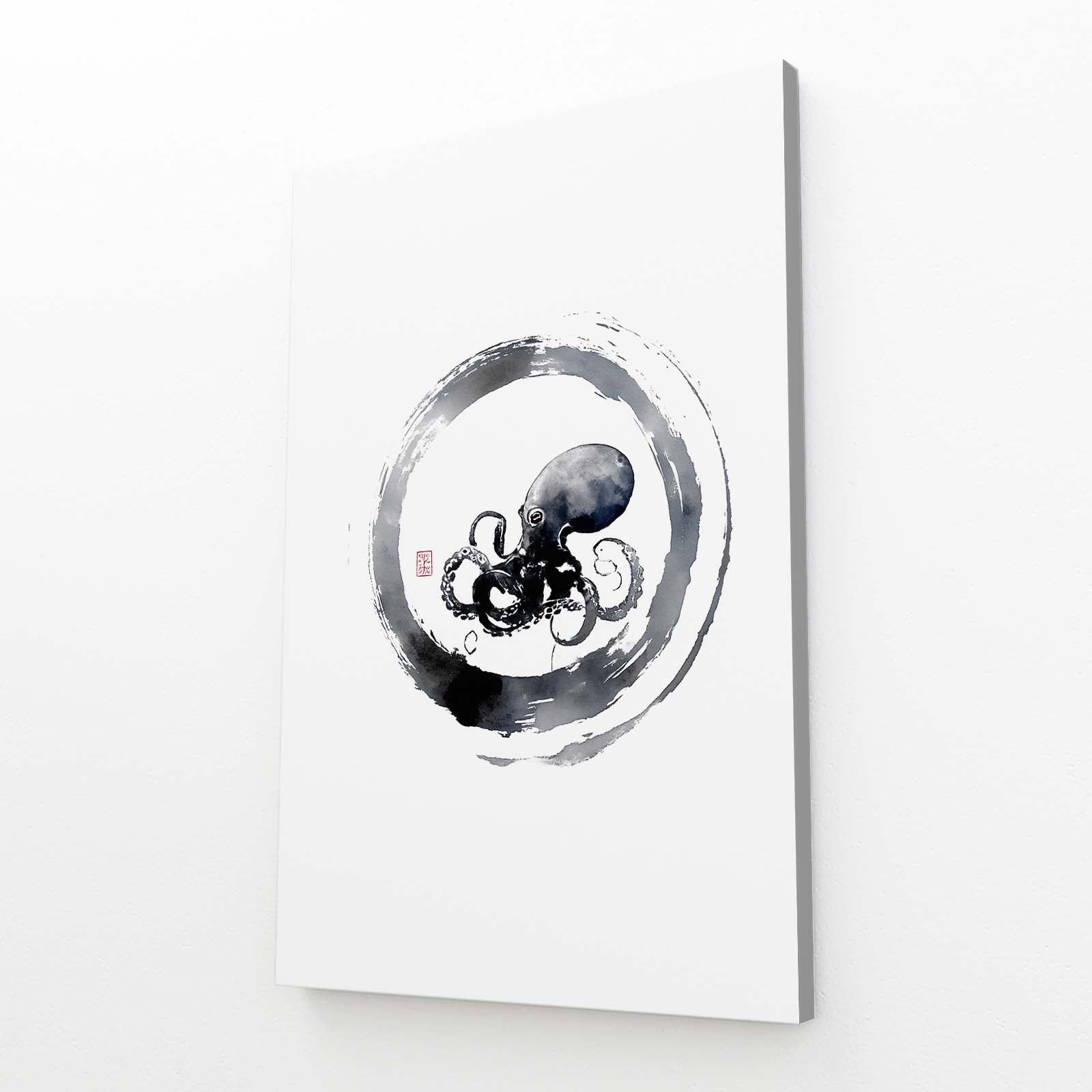 Zen Ring Sketch Octopus Wall Art – zen ring sketch octopus canvas print