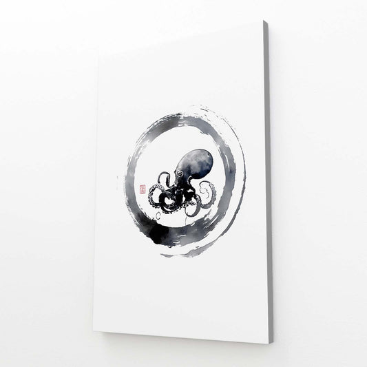 Zen Ring Sketch Octopus Wall Art – zen ring sketch octopus canvas print