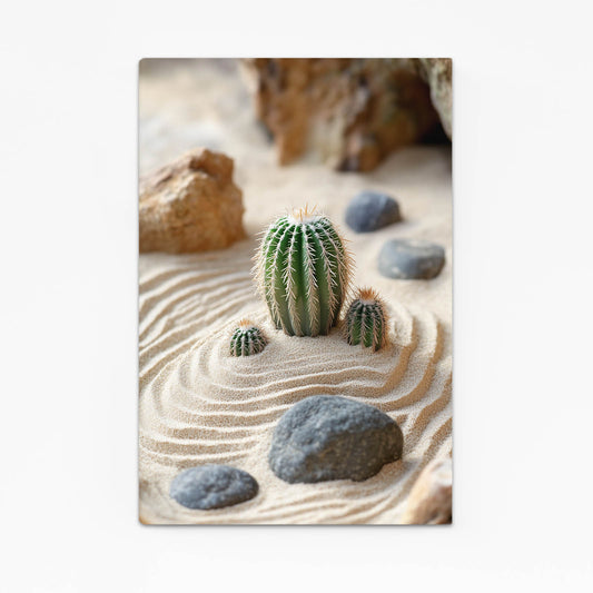 Zen Sand Garden Cactus Art – zen sand garden cactus canvas print