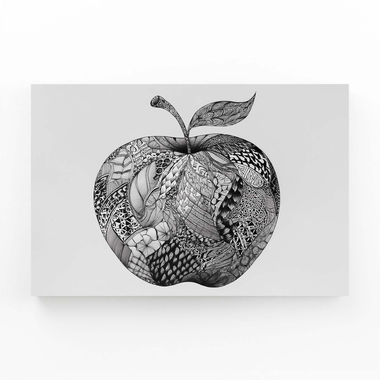 Zentangle Detail Apple Wall Art – zentangle detail apple canvas print