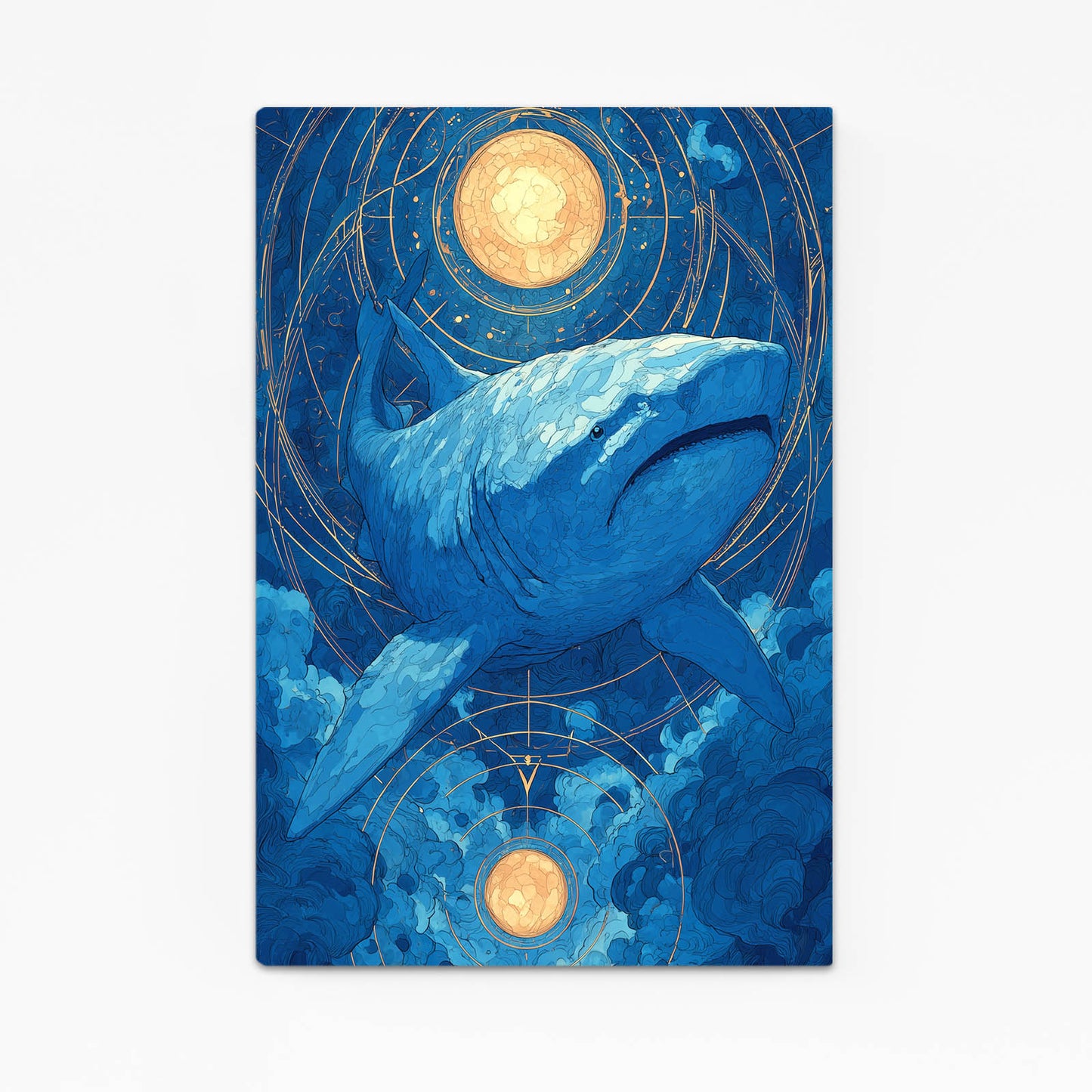 Zodiac Moon Navy Shark Art – zodiac moon navy shark canvas print
