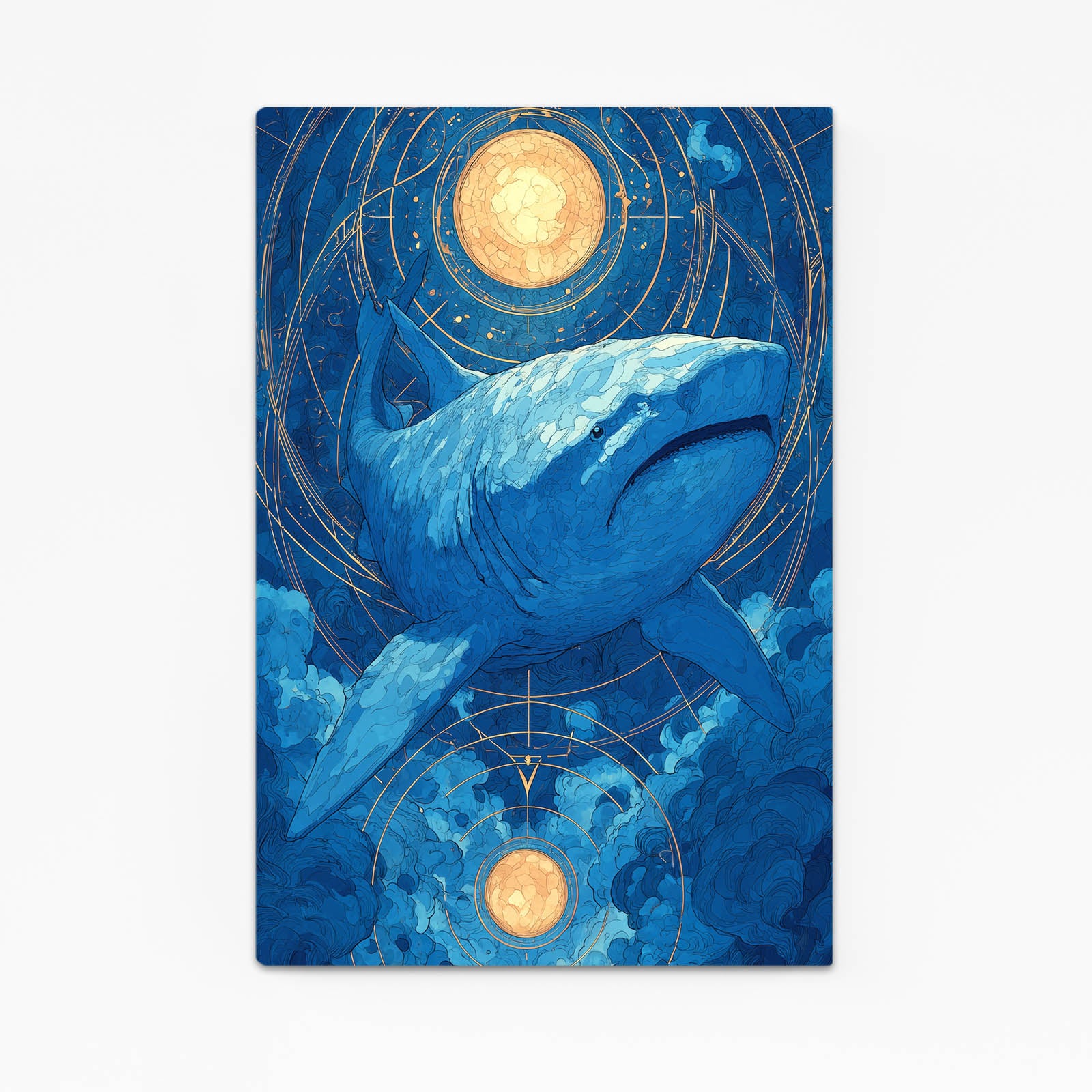 Zodiac Moon Navy Shark Art – zodiac moon navy shark canvas print