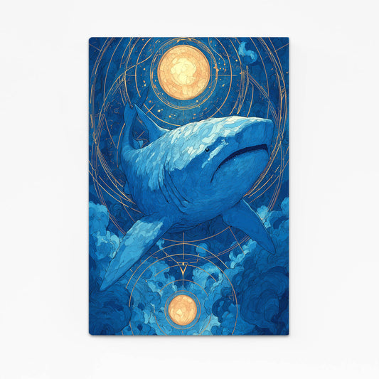Zodiac Moon Navy Shark Art – zodiac moon navy shark canvas print